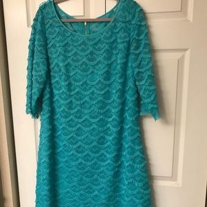 Jessica Howard teal 3/4 sleeve dress